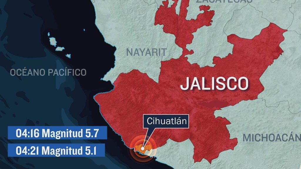 Jueves en Jalisco: sismo de magnitud 5.7 sacude Cihuatlán, sin alerta de tsunami